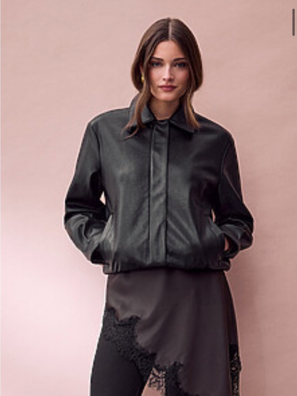 SIMONS | Faux Leather Jacket